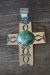 Native American Jewelry Nickel Silver Turquoise Cross Pendant by Jackie Cleveland!