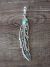 Navajo Sterling Silver & Turquoise Feather Pendant Signed T&R Singer