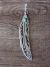 Navajo Sterling Silver & Turquoise Feather Pendant Signed T&R Singer