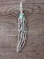 Navajo Sterling Silver & Turquoise Feather Pendant Signed T&R Singer