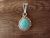 Navajo Indian Sterling Silver Turquoise Pendant by Samuel Yellowhair