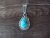 Navajo Indian Sterling Silver Turquoise Pendant by Samuel Yellowhair