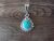 Navajo Indian Sterling Silver Turquoise Pendant by Samuel Yellowhair