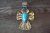 Native American Jewelry Nickel Silver Turquoise Cross Pendant by Jackie Cleveland!