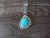 Navajo Indian Sterling Silver Turquoise Pendant by Samuel Yellowhair