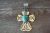 Native American Jewelry Nickel Silver Turquoise Cross Pendant by Jackie Cleveland!