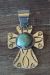 Native American Jewelry Nickel Silver Turquoise Cross Pendant by Jackie Cleveland!