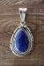 Native American Jewelry Sterling Silver Lapis Pendant - Samuel Yellowhair