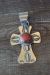 Native American Jewelry Nickel Silver Apple Coral Cross Pendant by Jackie Cleveland!