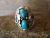 Navajo Indian Sterling Silver Turquoise & Feather Ring by Begay - Size 11.5