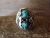 Navajo Indian Sterling Silver Turquoise & Feather Ring by Begay - Size 11.5