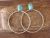 Navajo Indian Sterling Silver & Turquoise Hoop Post Earrings - Betone