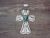 Navajo Indian Nickel Silver Turquoise Cross Pendant by Jackie Cleveland