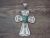 Navajo Indian Nickel Silver Turquoise Cross Pendant by Jackie Cleveland