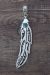 Navajo Sterling Silver Turquoise Feather Pendant - T&R Singer