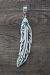 Navajo Sterling Silver Turquoise Feather Pendant - T&R Singer