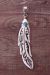 Navajo Sterling Silver Turquoise Feather Pendant - T&R Singer