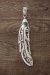 Navajo Sterling Silver Turquoise Feather Pendant - T&R Singer