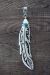 Navajo Sterling Silver Turquoise Feather Pendant - T&R Singer