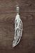 Navajo Sterling Silver Feather Pendant - T&R Singer