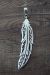 Navajo Sterling Silver Feather Pendant - T&R Singer