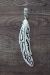 Navajo Sterling Silver Feather Pendant - T&R Singer