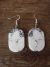 Navajo Indian Sterling Silver Howlite Slab Earrings - Garcia