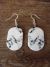 Navajo Indian Sterling Silver Howlite Slab Earrings - Garcia