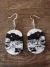 Navajo Indian Sterling Silver Howlite Slab Earrings - Garcia