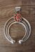 Navajo Indian Sterling Silver Coral Naja Pendant - NC