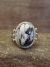 Navajo Sterling Silver & White Buffalo Turquoise Ring by Kenneth - Size 7