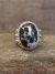 Navajo Sterling Silver & White Buffalo Turquoise Ring by Kenneth - Size 8