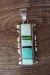 Navajo Indian Sterling Silver Turquoise Opal Inlay Pendant by Steve Francisco