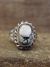 Navajo Sterling Silver & White Buffalo Turquoise Ring by Lonjose - Size 6