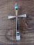 Zuni Indian Sterling Silver Inlay Cross Pendant by  Lynette Bowannie.