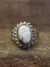 Navajo Sterling Silver & White Buffalo Turquoise Ring by Lonjose - Size 7