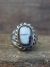 Navajo Sterling Silver & White Buffalo Turquoise Ring by Lonjose - Size 7