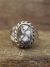 Navajo Sterling Silver & White Buffalo Turquoise Ring by Lonjose - Size 8.5