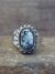 Navajo Sterling Silver & White Buffalo Turquoise Ring by Lonjose - Size 8.5