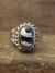 Navajo Sterling Silver & White Buffalo Turquoise Ring by Lonjose - Size 9