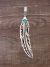 Navajo Sterling Silver Turquoise Feather Pendant - T&R Singer