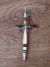 Zuni Indian Sterling Silver Inlay Cross Pendant by  Lynette Bowannie