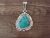 Navajo Indian Sterling Silver Turquoise Pendant by Samuel Yellowhair