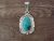 Navajo Indian Sterling Silver Turquoise Pendant by Samuel Yellowhair