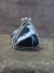 Navajo Sterling Silver & White Buffalo Turquoise Ring by Gordon - Size 7.5