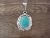 Navajo Indian Sterling Silver Turquoise Pendant by Samuel Yellowhair