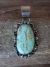 Navajo Indian Nickel Silver & Turquoise Pendant by Jackie Cleveland