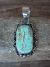 Navajo Indian Nickel Silver & Turquoise Pendant by Jackie Cleveland