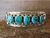 Navajo Indian Sterling Silver Turquoise Row Bracelet by Davey Morgan