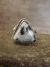 Navajo Sterling Silver & White Buffalo Turquoise Ring by Gordon - Size 7